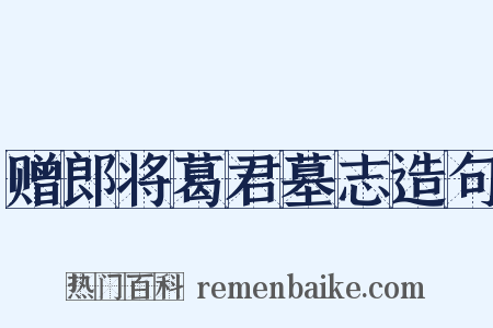 赠郎将葛君墓志造句是什么意思的图片